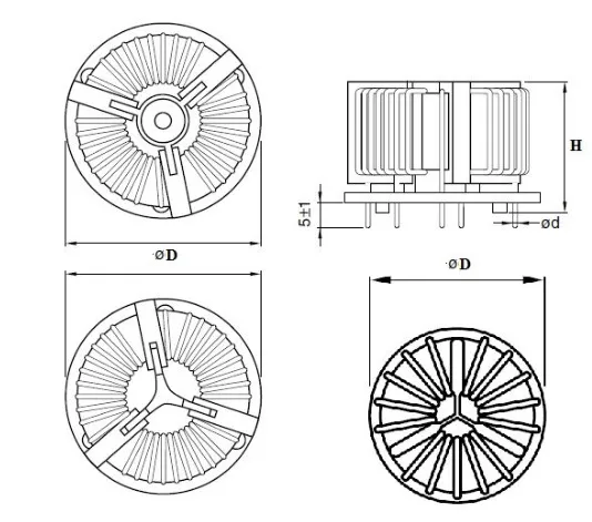パーソナライズされた3または4相平面ワイヤ 垂直巻き込み 高電流ストークコイル 新エネルギー