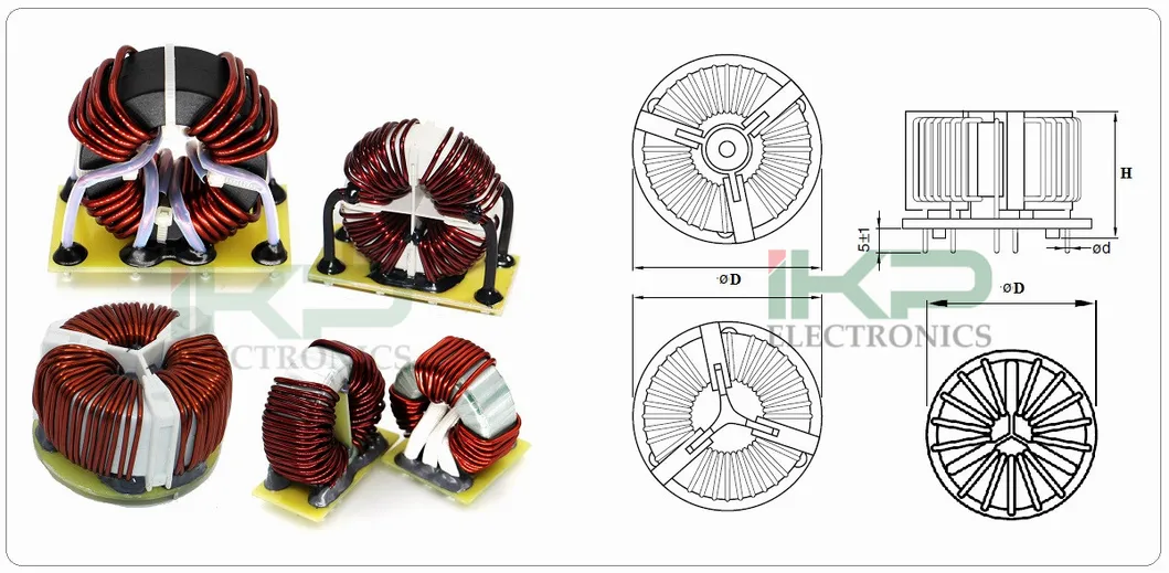 各種仕様 V/H/SMD DC/DC DC/AC インバータータイプ フェライト 空気コア 共通モード 銅線 インダクション インダクター 電力窒息 EMC トロイドルモード コイル