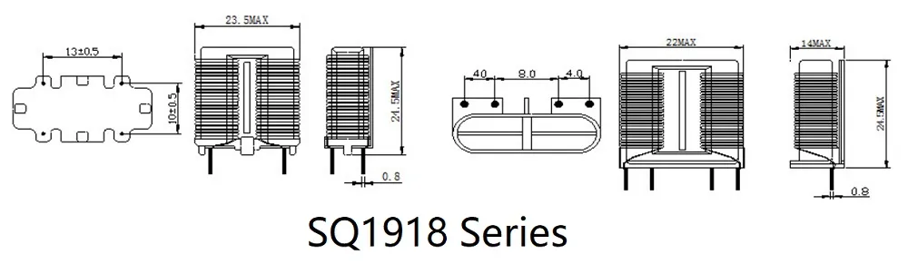 Sq/UC1918型平面線型共通モードインダクタ