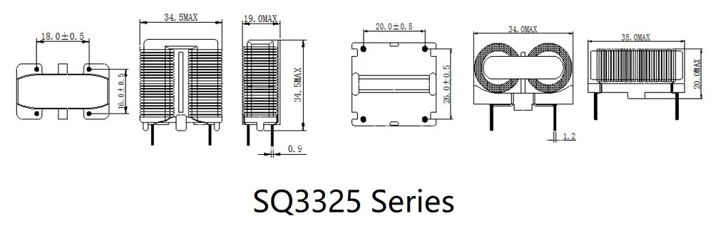 Sq/UC3325型平面線型共通モードインダクタ