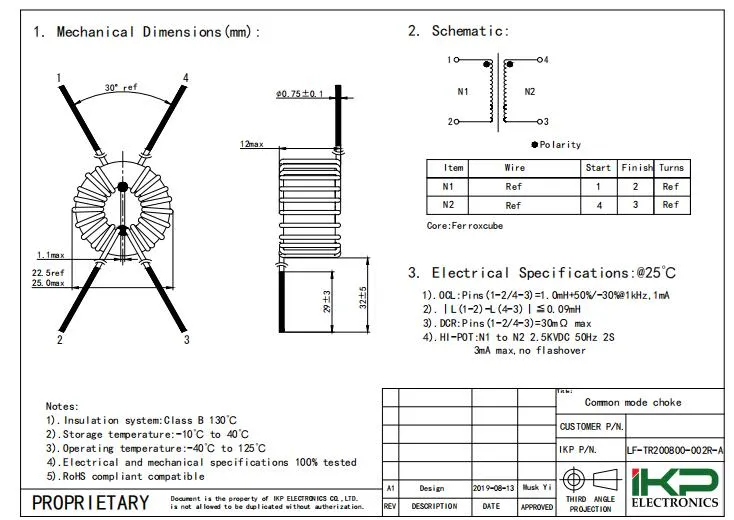 PCBA用 コーナー 共同モード ストック インデューサー