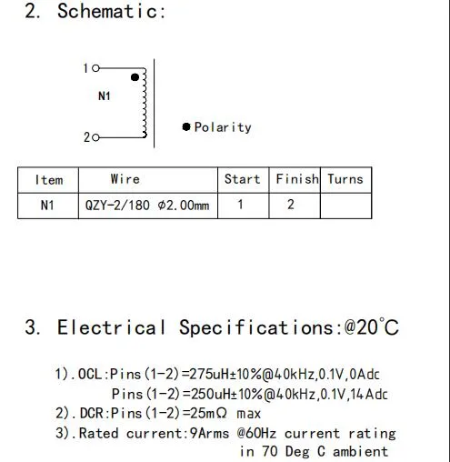 LEDドライバー用の標準のコモンモードストロークインダクタ