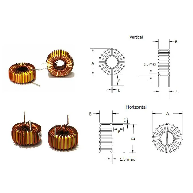 Customized Yellow-White Iron Powder Core Differential Mode Power Inductor