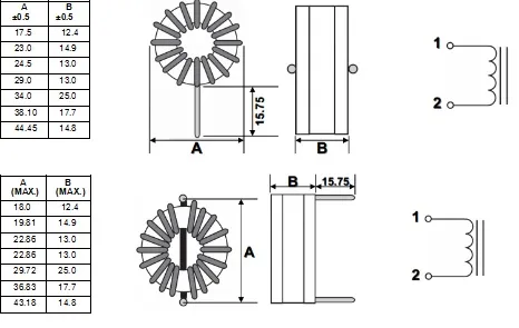 Flat Wire Vertical Winding Toroidal Ferrite Core Differential Mode Choke Coils