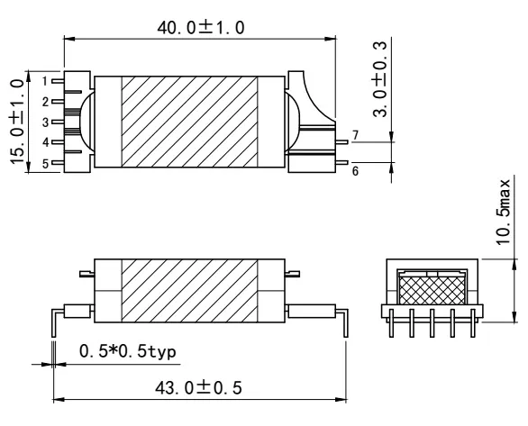 EDR28 LED照明用高周波トランス